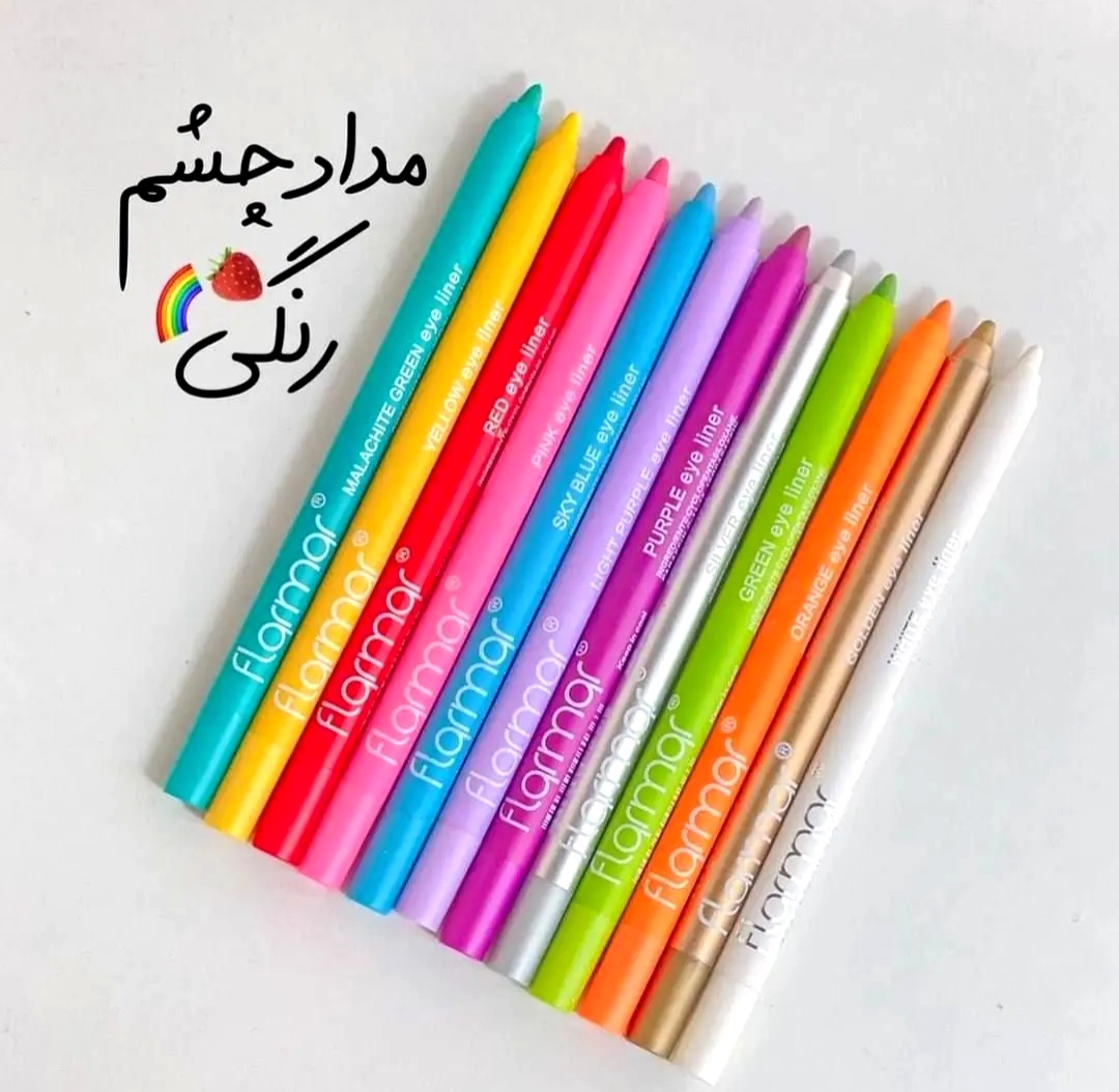 مداد چشم رنگی 12 عددی (شمعی)