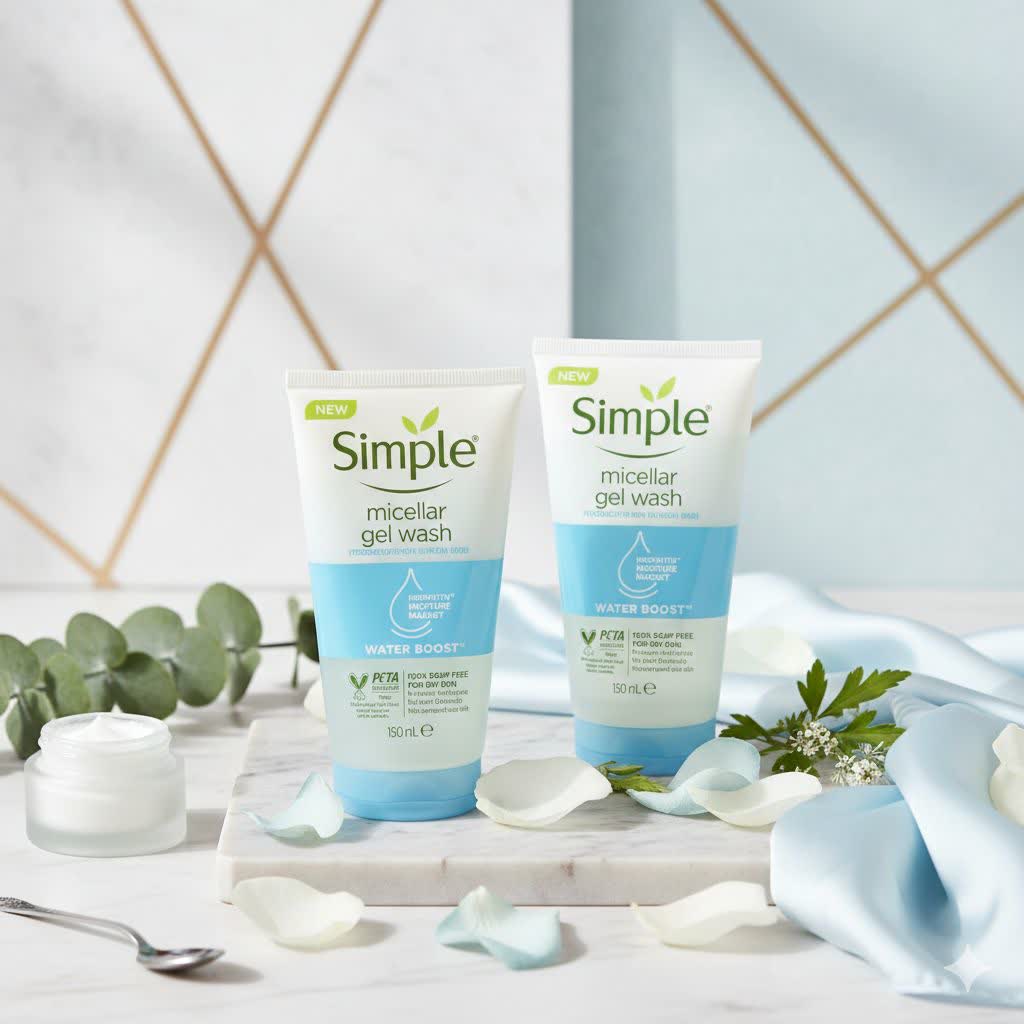 ژل میسلار شستشوی صورت سیمپل مدل water boost پوست خشک